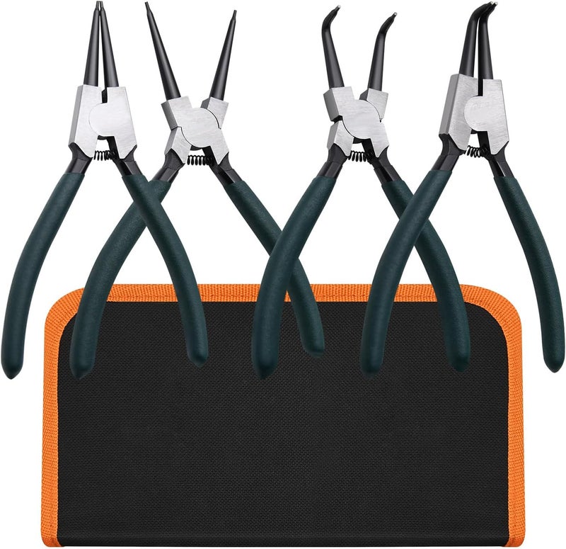 LFSEMINI 4pcs 7" Snap Ring Pliers with Storage Pouch - Image 1